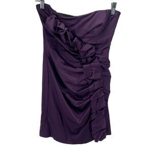 Vintage Gunne Sax Jessica McClintock Womens Mini Dress Bodycon Ruffle Purple 2
